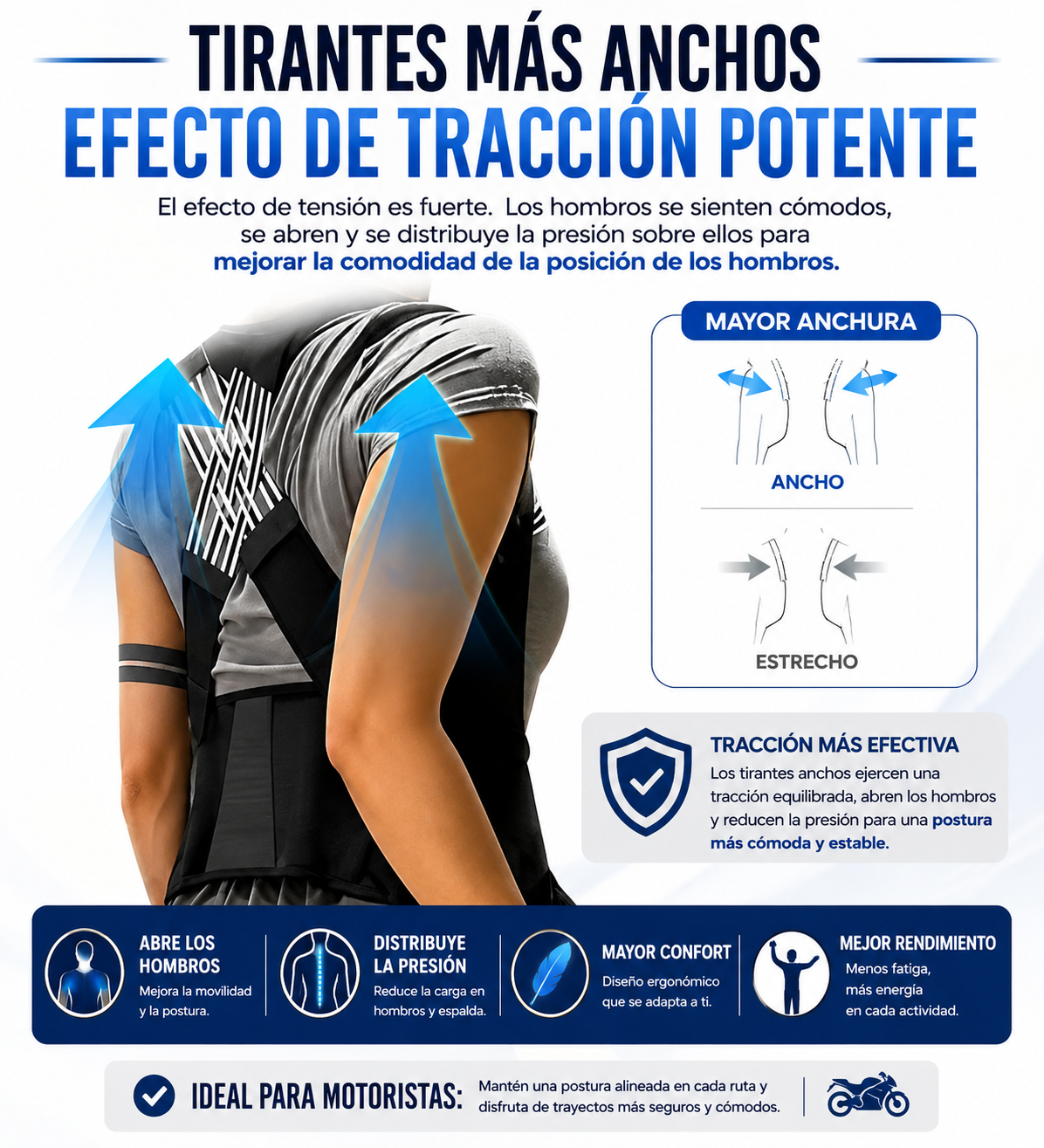 Corrector de postura para pilotos